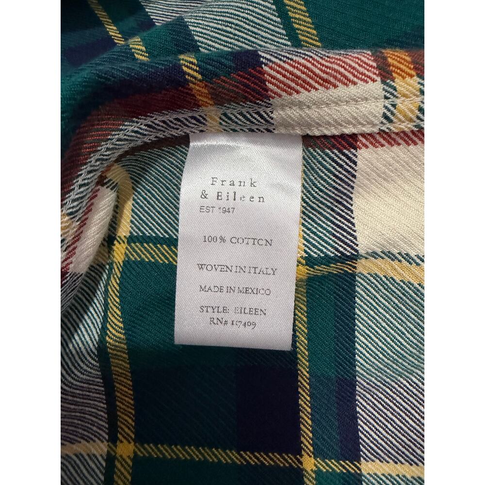 FRANK & EILEEN Shirt XL Eileen Relaxed Button Up Green Red Tartan Plaid Flannel - Picture 4 of 13